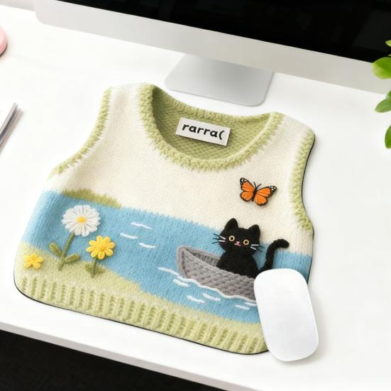 Yousheng Knitted Sweater Print Mouse Pad Non-slip Base Waterproof Home Office Gaming Computer Laptop Mousepad Desk Mat PC Accessories
