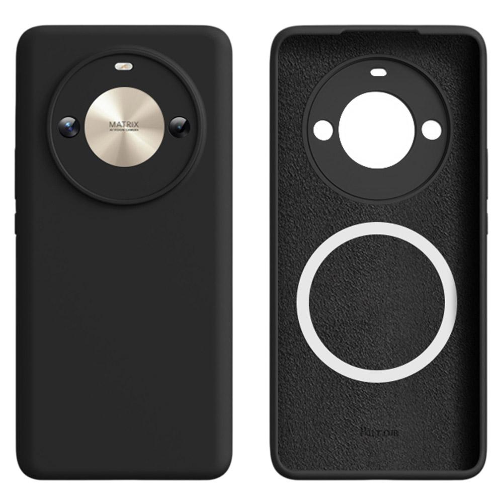 

For Honor X50 Pro 5G Case Compatible with MagSafe Precise Cutouts Liquid Silicone+PC Phone Cover Black