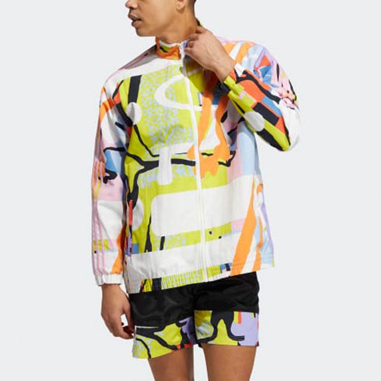 Adidas Originals Trefoil Love Unites Graffiti Sports Jacket Unisex Jackets Multicolor H43971