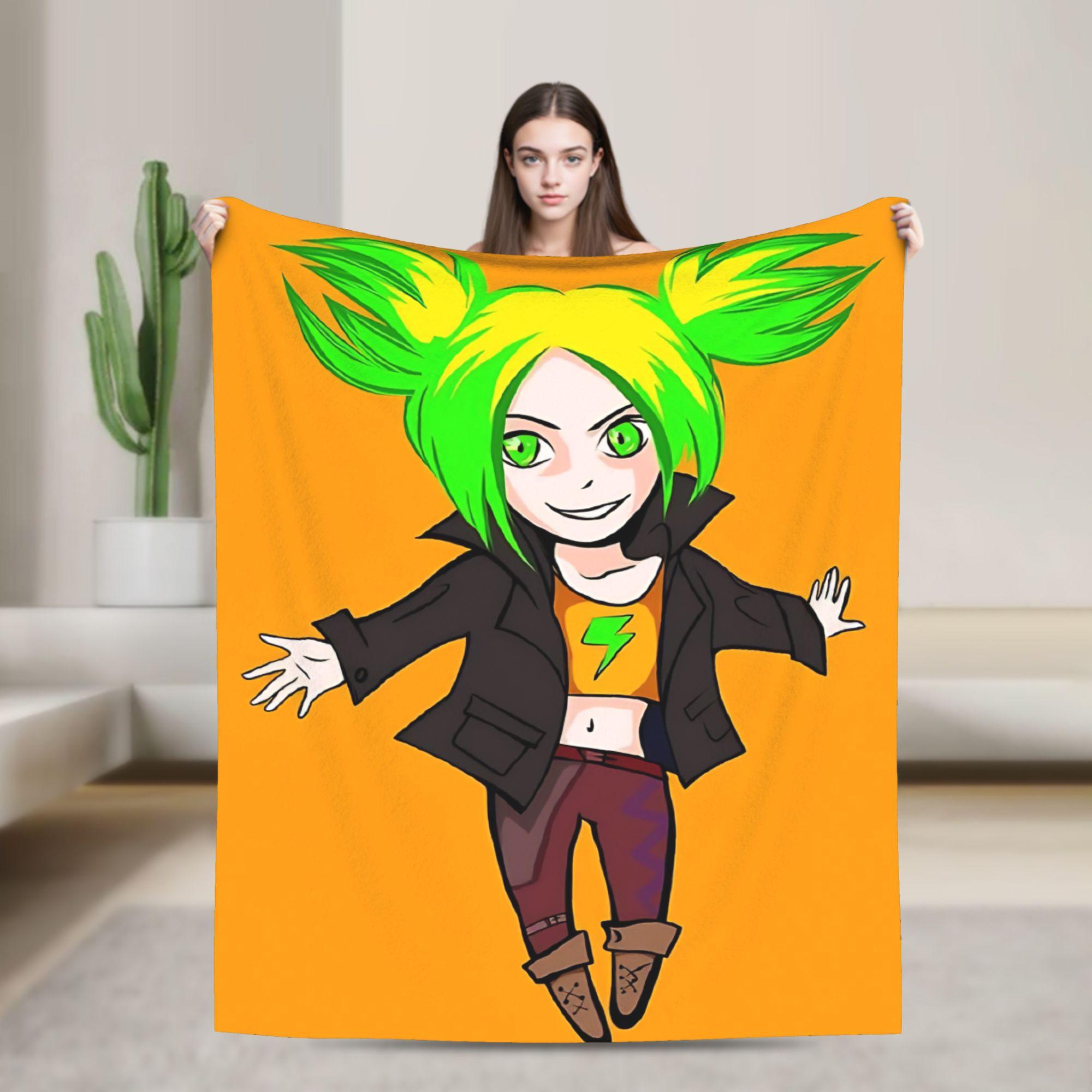 Trickcal Chibi Go Chibi Zeri Super Soft Blanket Boys Plush Throw Blanket Fluffy Living Room Flannel Bedspread Sofa Bed Cover 75x90cm