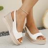 Fashion 2025 Women Fashion Sandals Open Toe Casual Wedge Platform Sandals Soft Sole Light Work Shoes Retro Flat Comfortable Beach Shoes