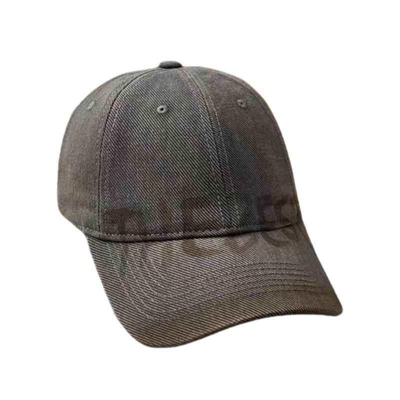 American Retro Letter Gray Baseball Cap Women's Wide Brim Big Face Showing Face Small Cap Versatile Big Head Circumference Hat