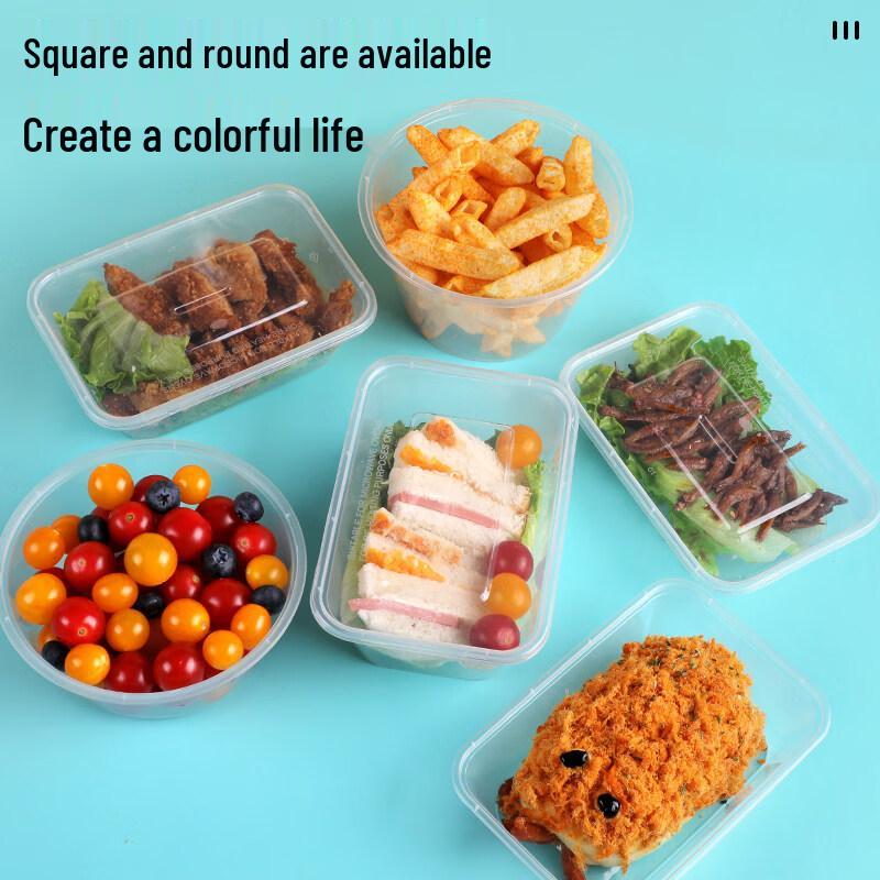 ZISIZ Round Disposable Plastic Food Container