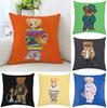 Fashion Bear Sofa Decorative Cushion Cover with Double Sided Printed Throw Pillow Cover for Bed Decorative Pillow Cover 40x40cm