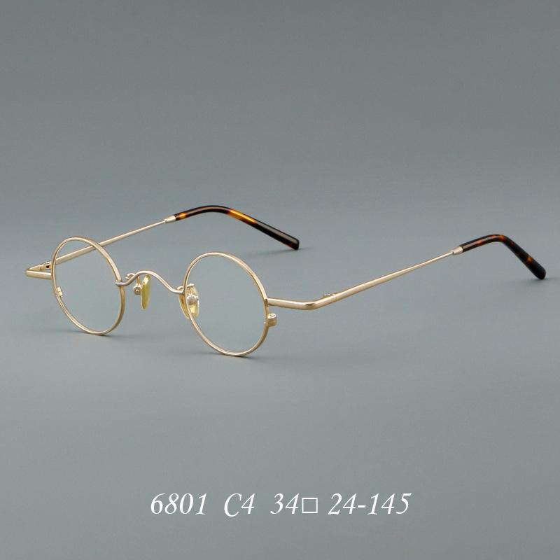 

BCLEAR Сверхлегкие титановые очки Модные ретро круглые очки Маленький размер Гиперметропия Миопия Оптическая оправа по рецепту Унисекс Single Version&1.56&None