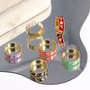 Vielseitiger Floraler Offener Ring Bunter Vintage Schmuck Eleganter Emaille Ring Geschenk