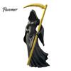 Mystical Fantasy Room Accents 3D Printed Female Grim Reaper Statue, Hooded Faceless Gothic Resin Figurine with Detachable Dark Academia Bookshelf