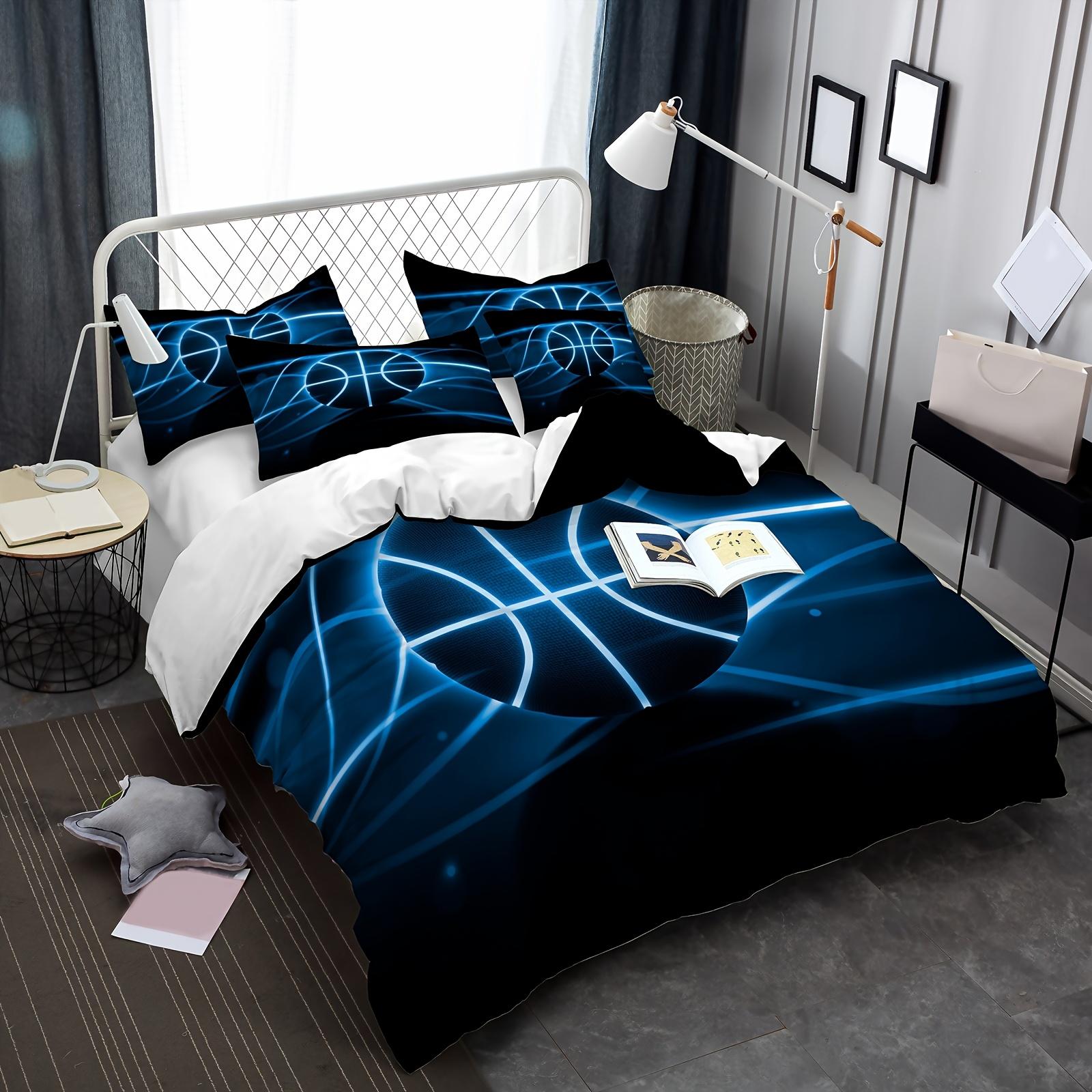 

2/3Pcs Bedding Set, Basketball Print, Suitable For Boys And Girls Bedrooms, Machine Washable Basketball Sport Fan Gift Duvet Cover Set&EU Single(135x200cm)