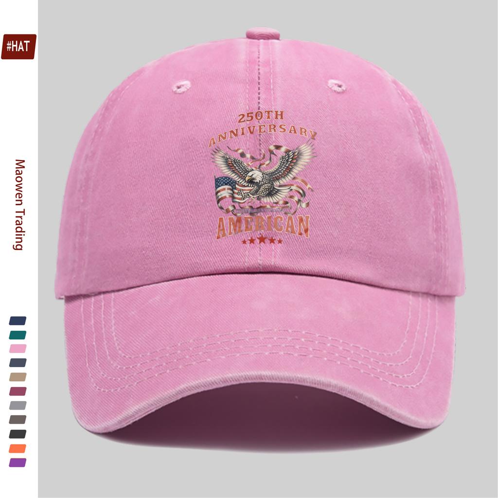 Pc Th Anniversary Printed Baseball Cap Eagle Pattern Printed Trucker Sun Hat Comfortable and Lightweight Papa Hat Mom and