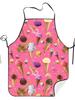 Vintage Apron Polyester Vintage Ice Cream Print Apron Woven Fabric Slight Stretch Patterned Cook Restaurant