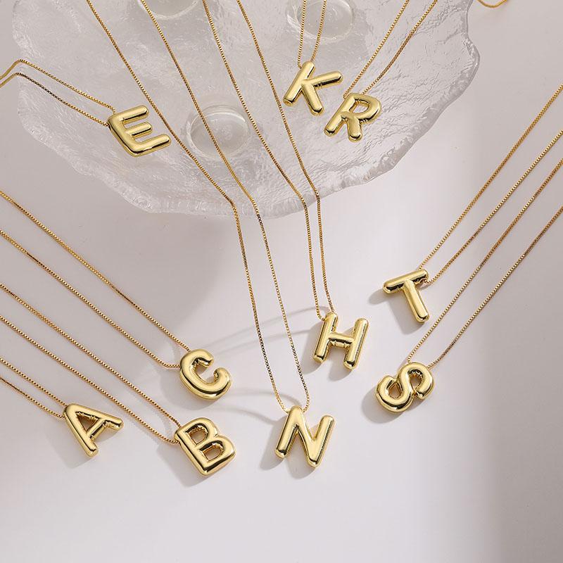 

ХЭЧЭН, Массивный шар-буква алфавита, Кулон-инициал, Ожерелье для женщин и мужчин, Позолоченное, Очаровательное ювелирное изделие Z золотой