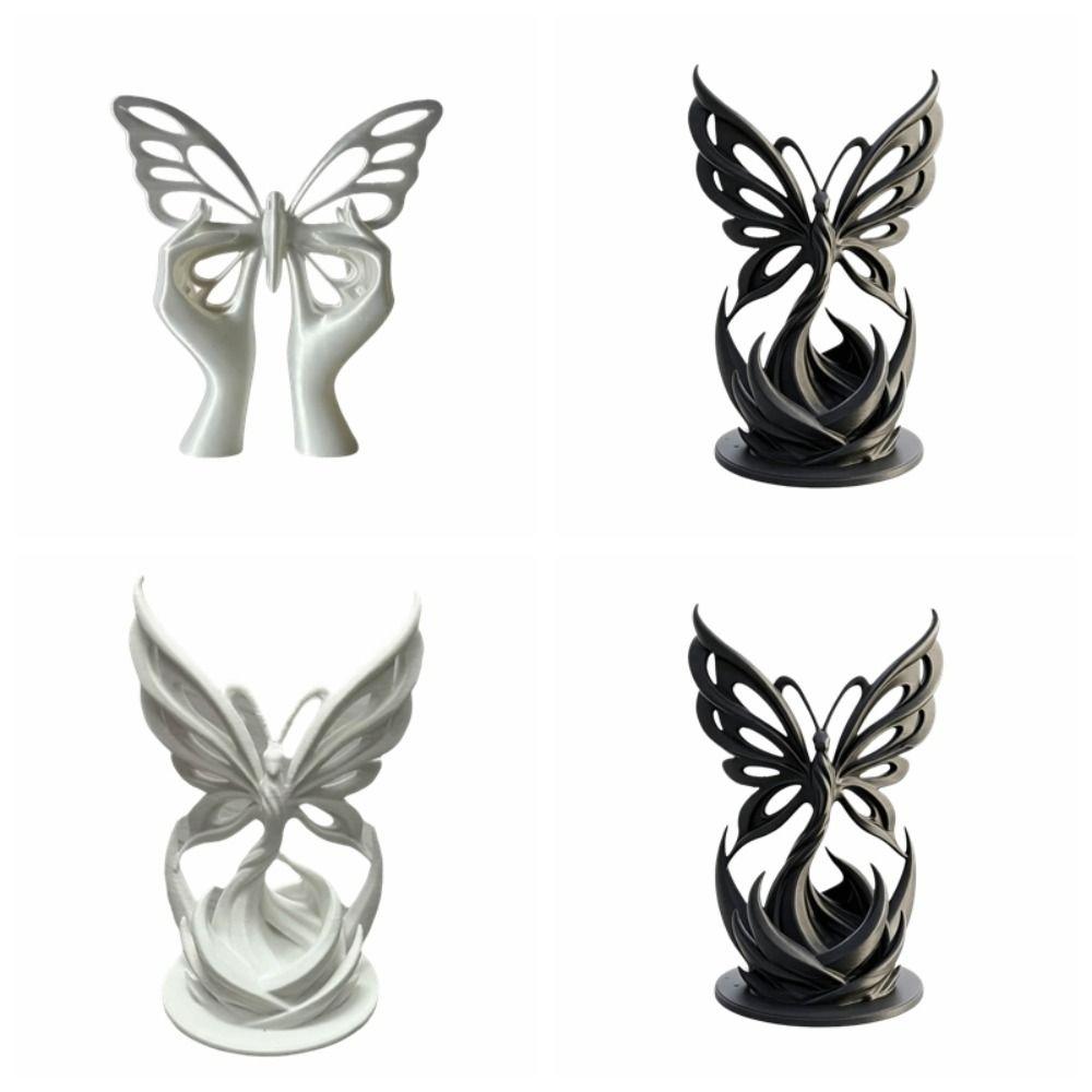 Minimalist Twist Butterfly Statue 3D Printed Desktop Art Ornament Butterfly Sculpture Home