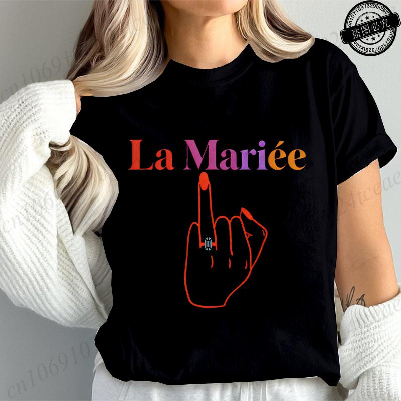 Unisexs French Girls Single Farewell Graphic Tshirts Short Sleeve Tees Future Bride Team Bride Tshirts Aesthetic Streetwear