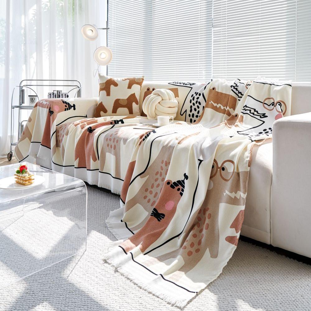 Crocodile Sofa Cover Mat Throw Blankets for Living Room Couple Position Modern Waterproof Camping Picnic Blanket Cover
