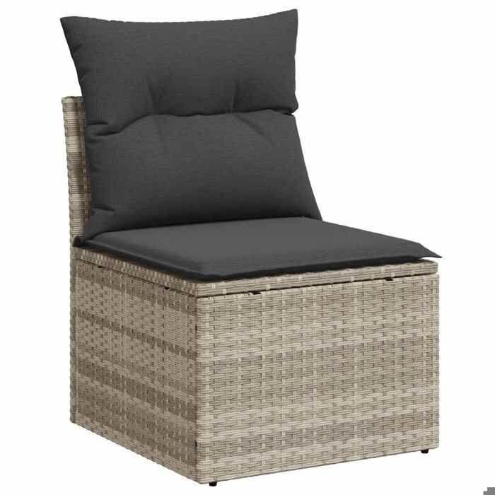 VidaXL Salon de jardin 11 pcs avec coussins gris clair résine tressée 3326873