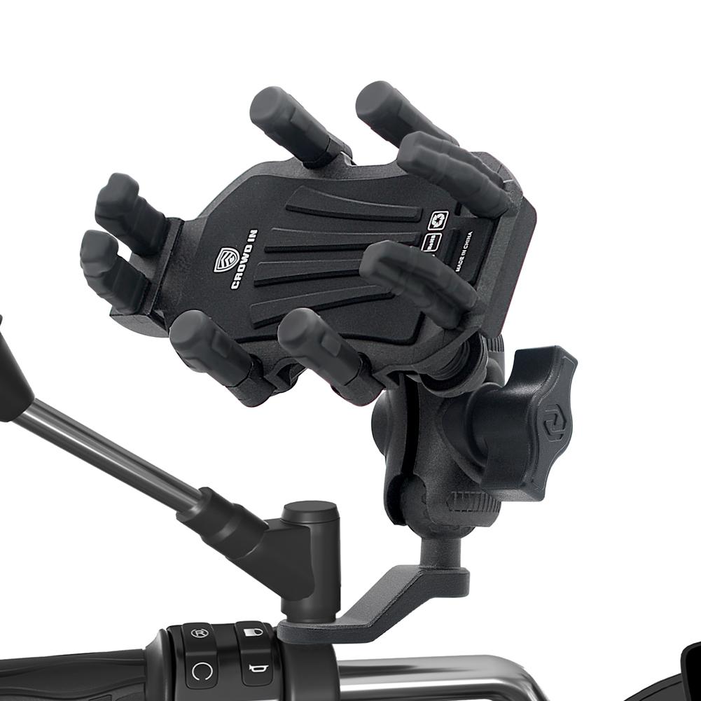 Motorcycle Bike Mobile Phone Holder Shockproof Eight Claws Handlebar Side Mirror Stand GPS Mount Handlebar Side Mirror Holder