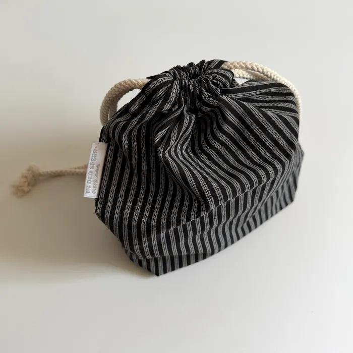 Ticking String Black Pouch