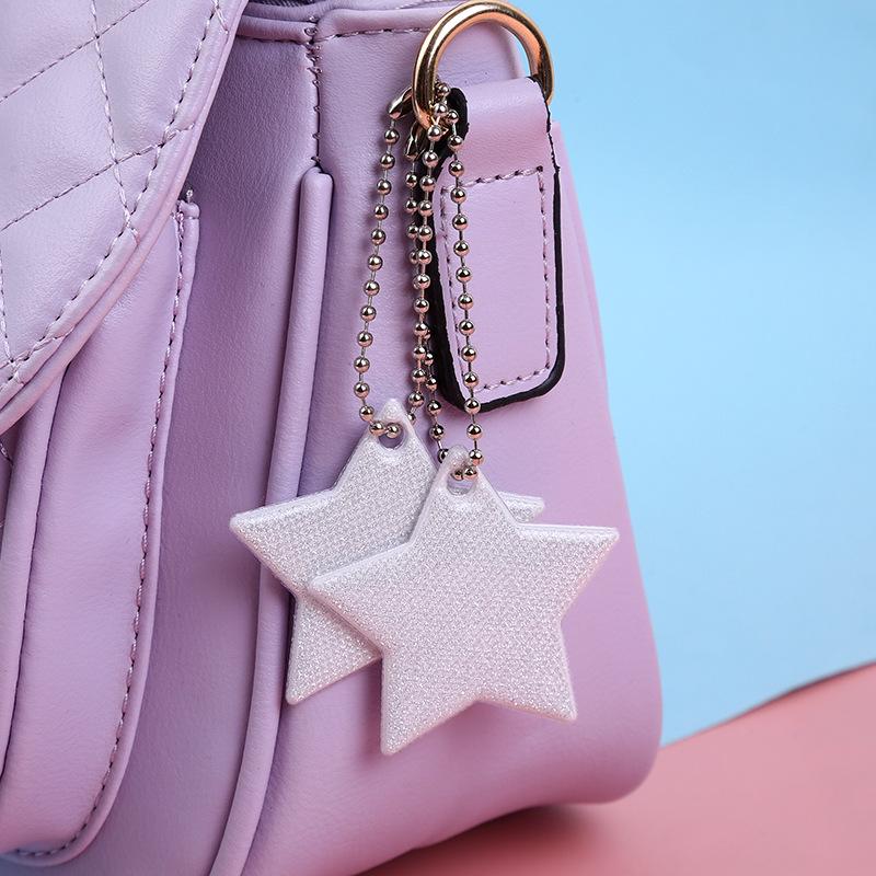 5 шт./набор Светоотражающий брелок «Звездная ночь» - Креативный ПВХ Светящийся Безопасный Шарм для Сумки для Рюкзаков Велосипедного Снаряжения Ночной Предупреждающий Брелок