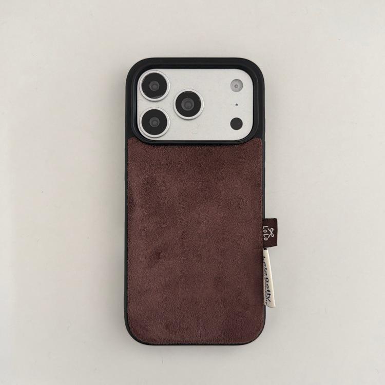 Autumn/Winter Retro Solid Suede Plush iPhone 17 Pro Max/16P/15/14 Case