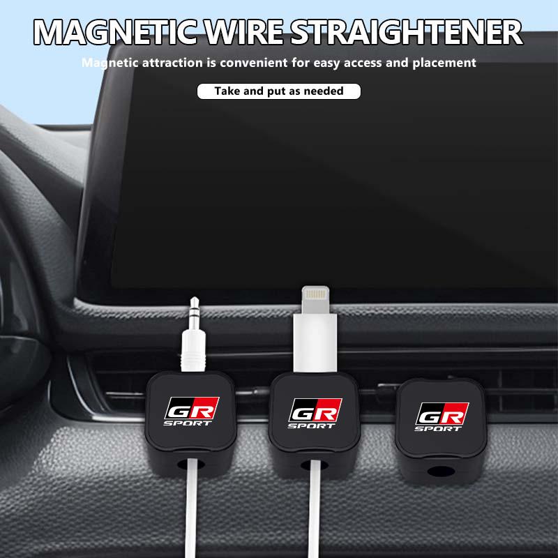 Magnetic Protector Cable Clip Organizer USB Charger Cable Holder Cable Management For Toyota GRsport Yaris Corolla Rav4 CHR