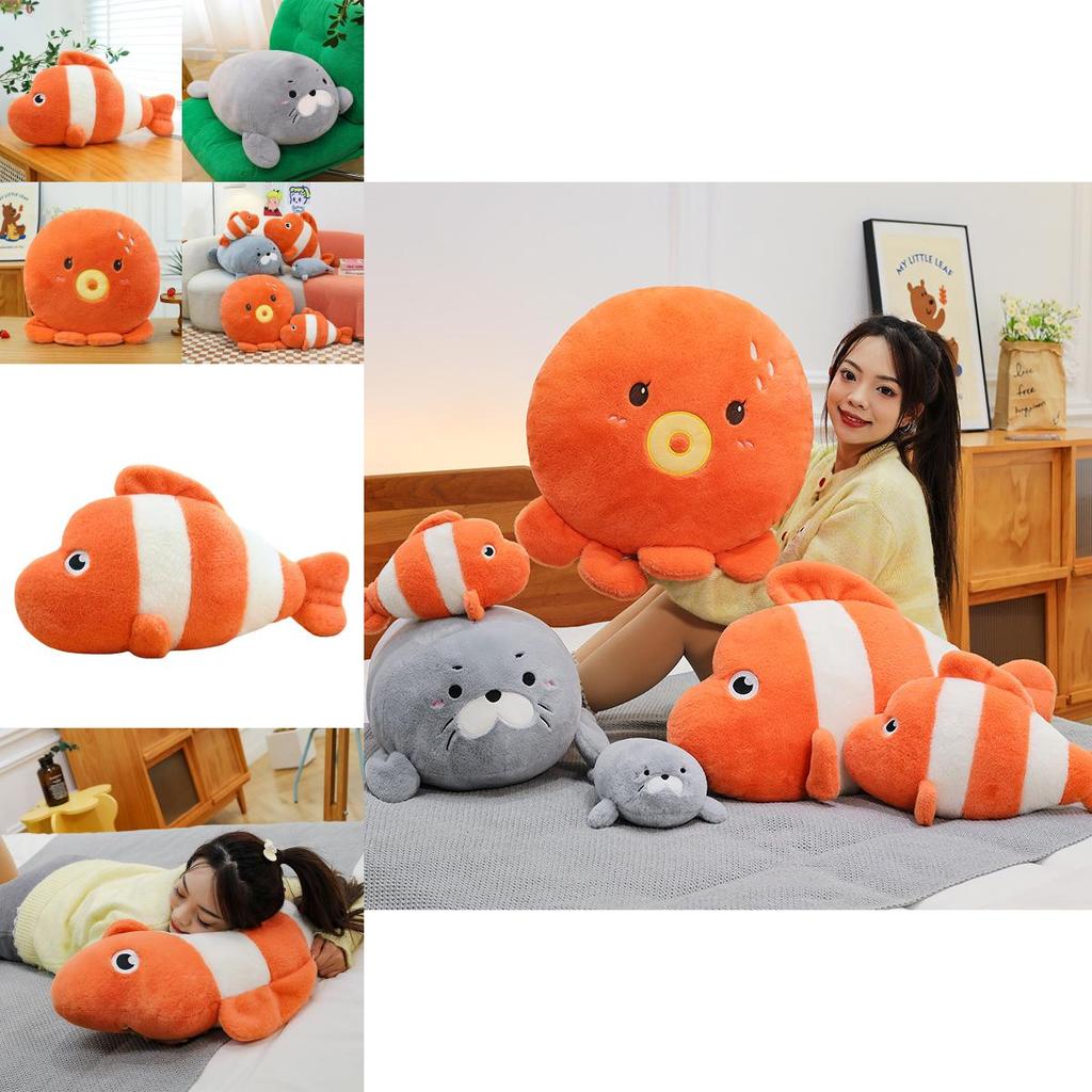 Seal Octopus Plush Ocean Animal Toy With Pp Cotton Filling And Coral Velvet For Childrens Comfort