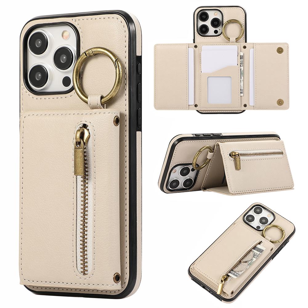 Ring Zipper Wallet Multi Card Flip Leather Case for iPhone 15 14 13 12 11 Pro Max XS MAX XR for Samsung S24 S23 S22 S21 S20 Ultra Plus A14 A13 A53 A54