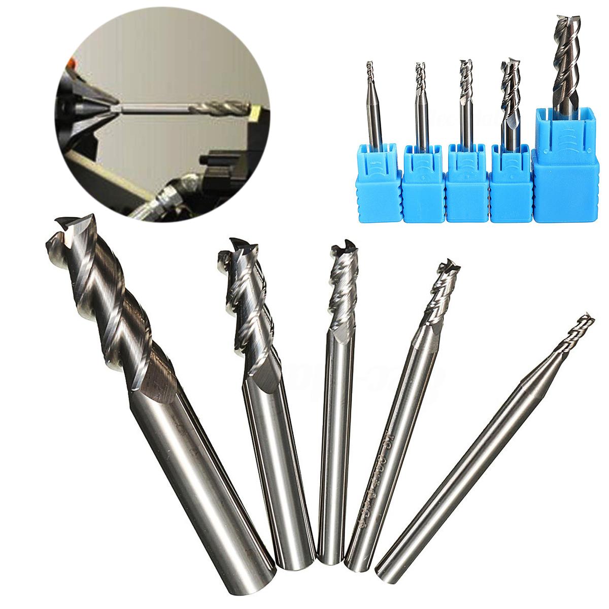 

Новинка, 5 шт., 3-флейтовая концевая фреза HRC50, твердосплавная концевая фреза 2-8 мм, фрезерная обработка алюминия с ЧПУ