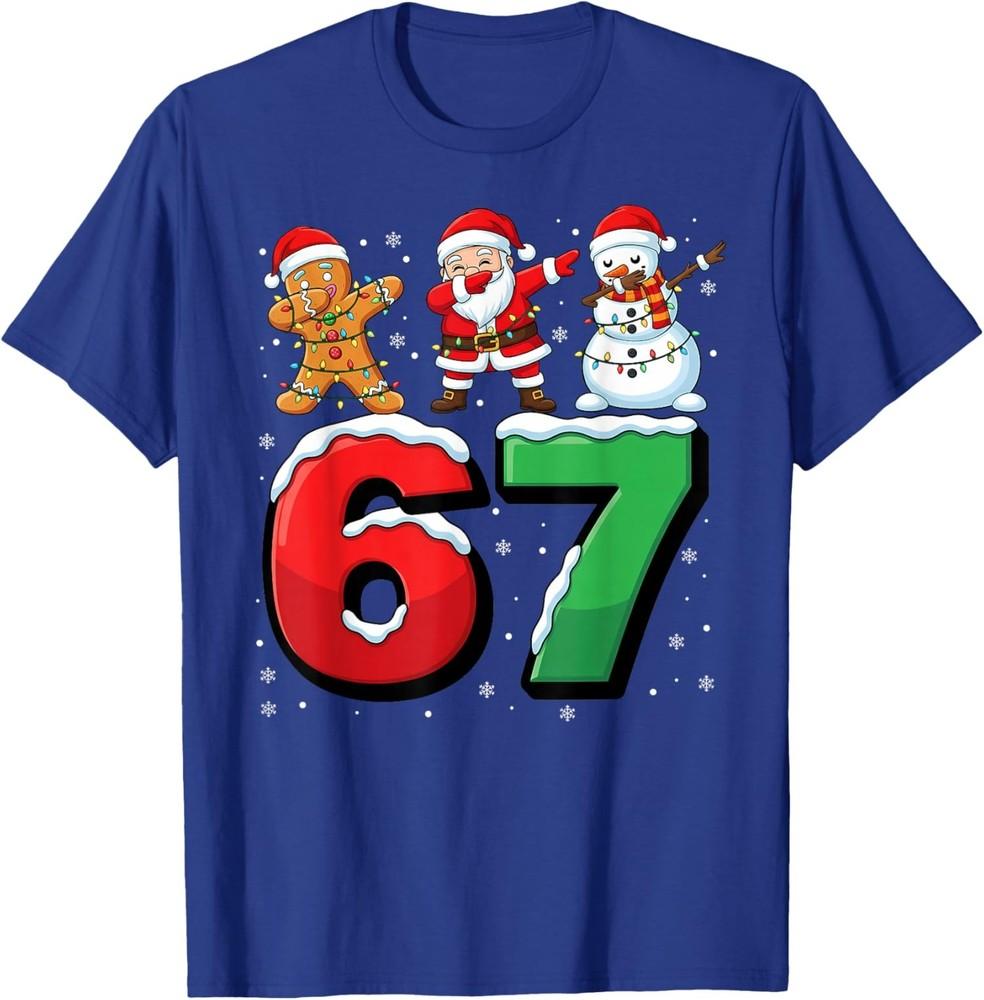 

Meme Six Seven Dabbing Santa 6 7 Funny Christmas T-Shirt 4XL