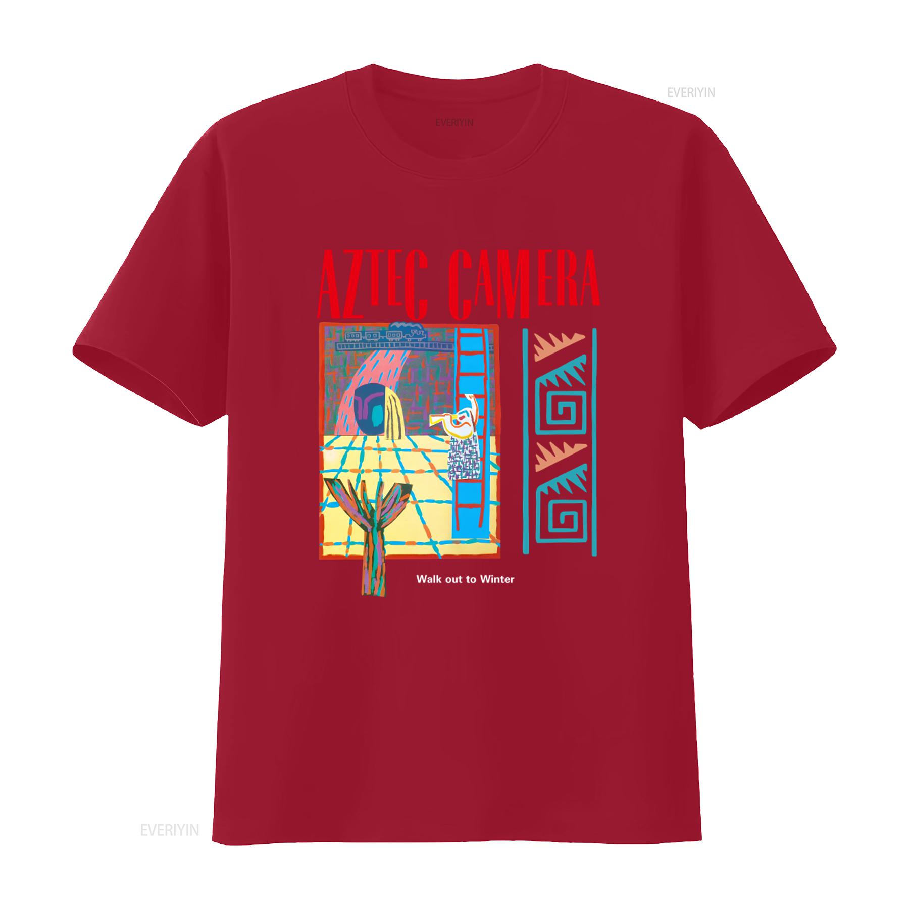 

Walk Out to Winter Aztec Camera T Shirt New Wave Pop Art Print Design vintage Washed Top For Everyday Wear Casual fashion S