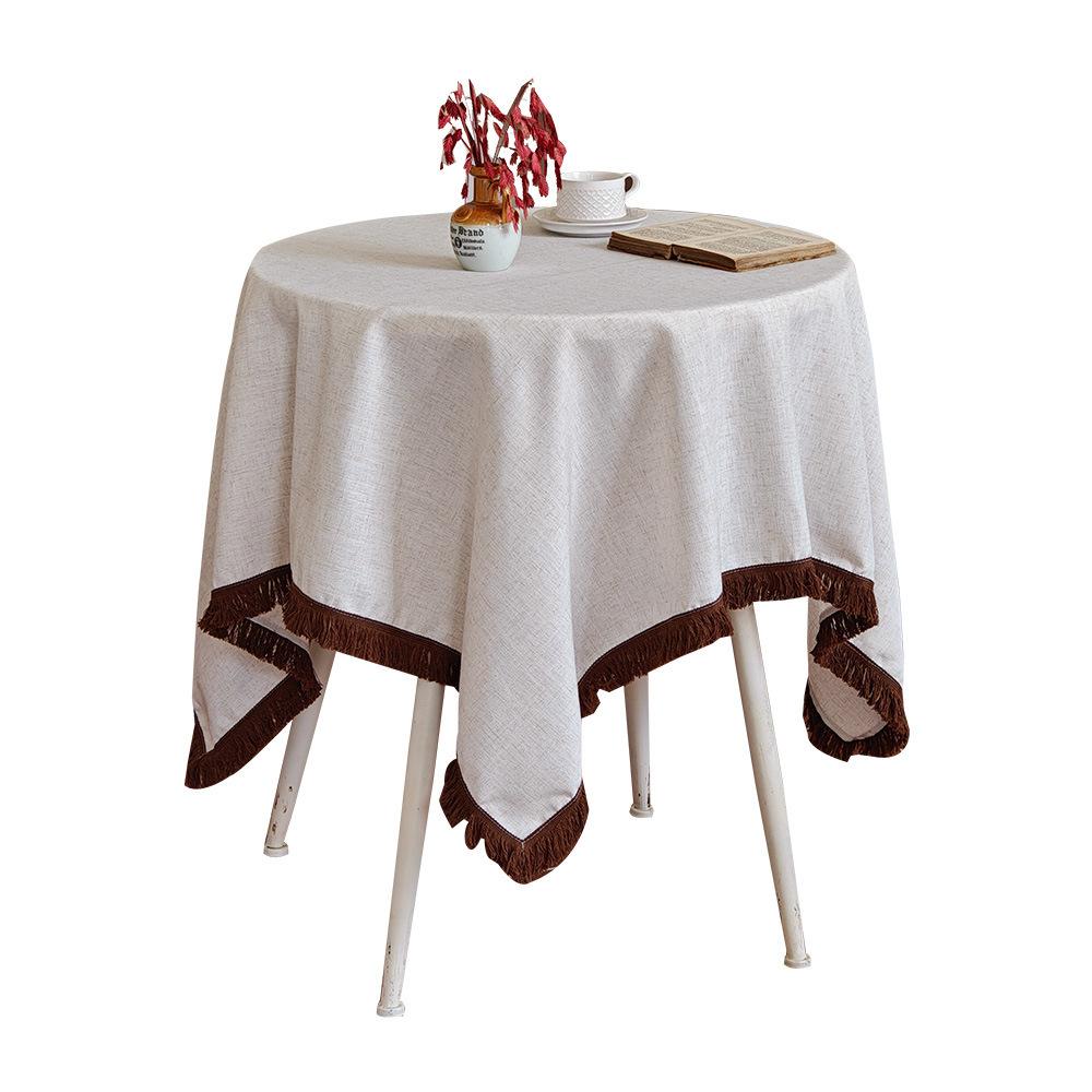 Wodoodporna Prosta Europejska Poliestrowo-Lniana Obrus Wysokiej Jakości Bawełniano-Lniany Jednokolorowy Zen Stolik do Herbaty Dekoracyjny Obrus Stolik Kawowy Stolik