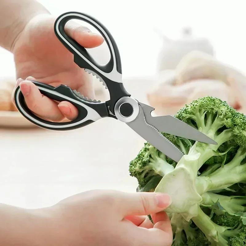 Stainless Steel Multi-Purpose Scissors, Heavy-Duty, Abrasion-Resistant, Sharp Shears for Cutting, Opening Boxes, Slicing