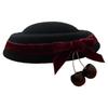 Cherry Bowknot Small Hat Hair Clip for Women Girl Sweet Beret Hat Head Accessory For Evening Party And Everyday Wear