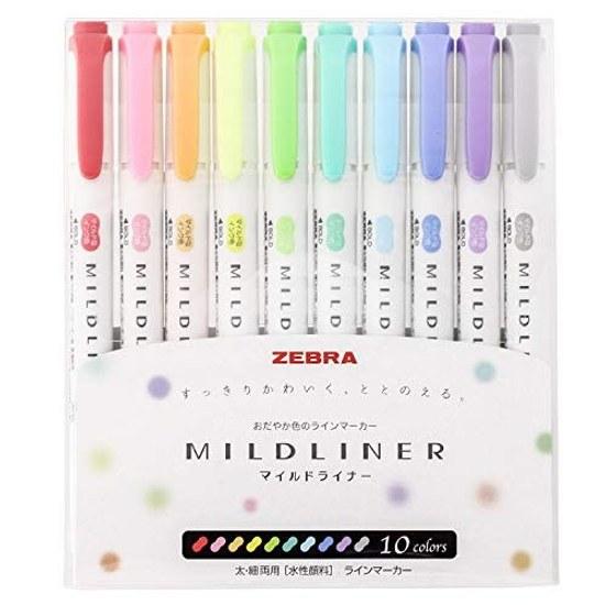 Zebra Highlighter Mildliner 10 Colors WKT7-10C
