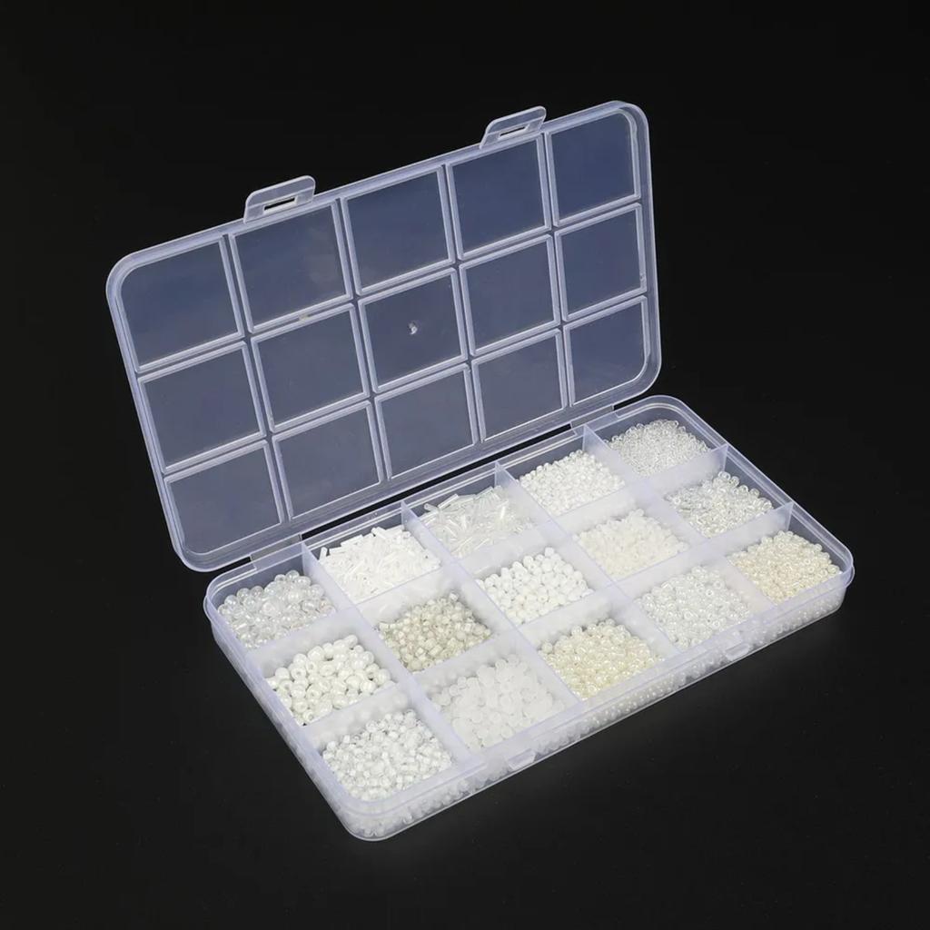 15-Fächer-Set mit Perlen, Pailletten und Imitationperlen, Für DIY-Perlenarbeiten, Kinderbeutel, Stickerei und Kleiderdekoration.
