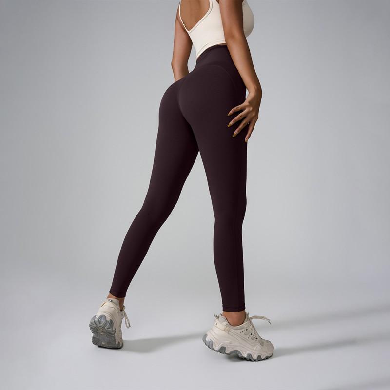 High-Waisted Seamless Yoga Leggings With Pockets Womens Slim Fit Workout Pants Breathable Compression Tights