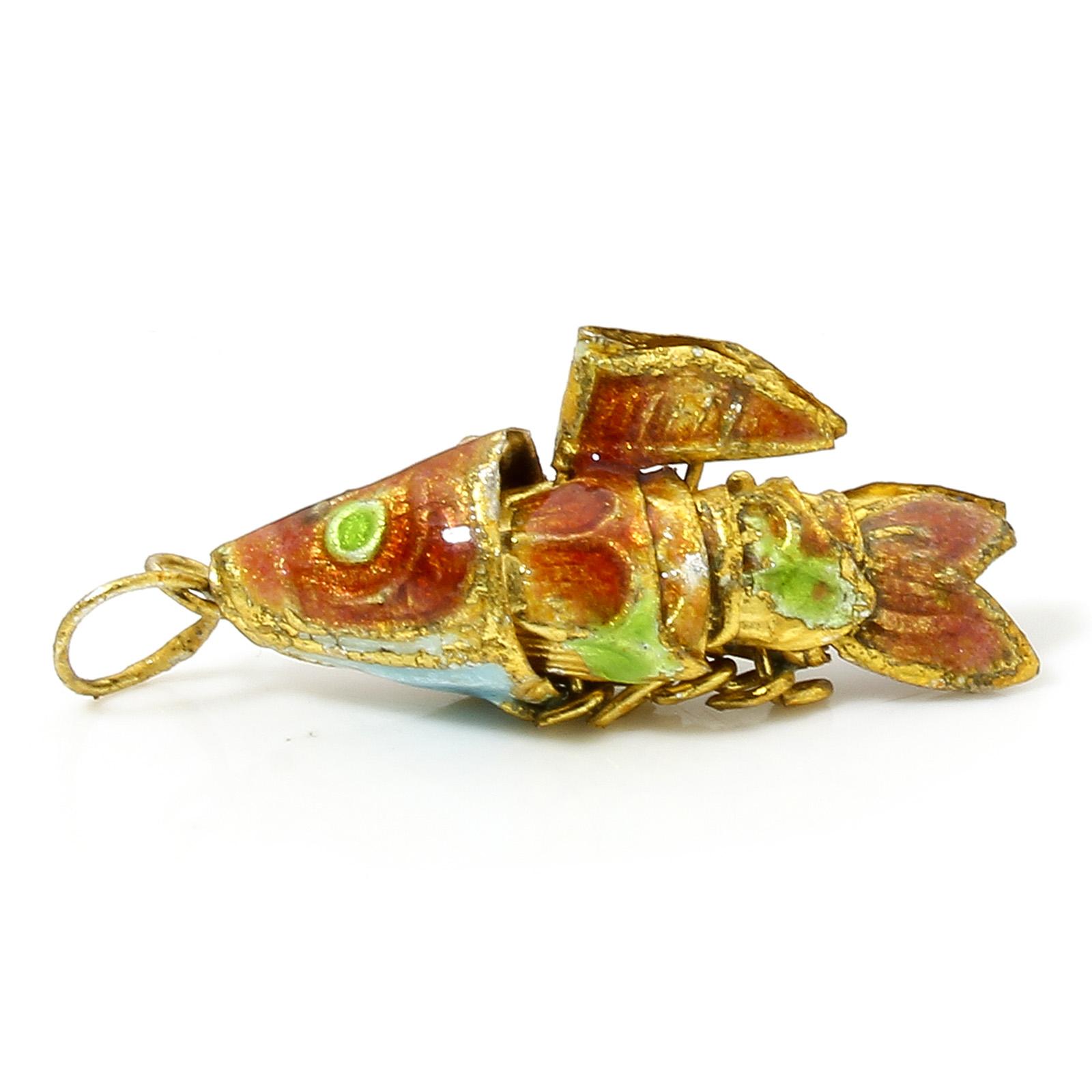 

1 Piece 3D Fish Animal Movable Brass Ocean Jewelry Charms Gold Color Multicolor Fish Pendants For DIY Jewelry Making 28mm x 8mm рожевий