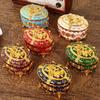 Mini Jewelry Storage Box Portable Oval Organizer European Style Necklace Case Alloy Storage Earrings Ring Dressing Table Display