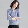 2025 Women's V-neck Long-Sleeved Stylish Sweater Top for Autumn/Winter