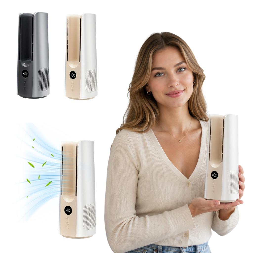 Desktop Bladeless Fan - Portable Table Fan for Home Bedroom