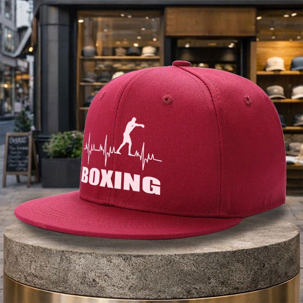 PC BOXING Print Baseballkappe für Verstellbare Snapback Flachschirmmütze mit BOXING-Thema Leicht Geeignet für Golf Reisen