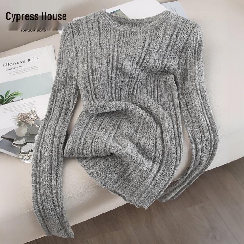 

Женский вязаный топ Sibaiche однотонный с круглым вырезом S