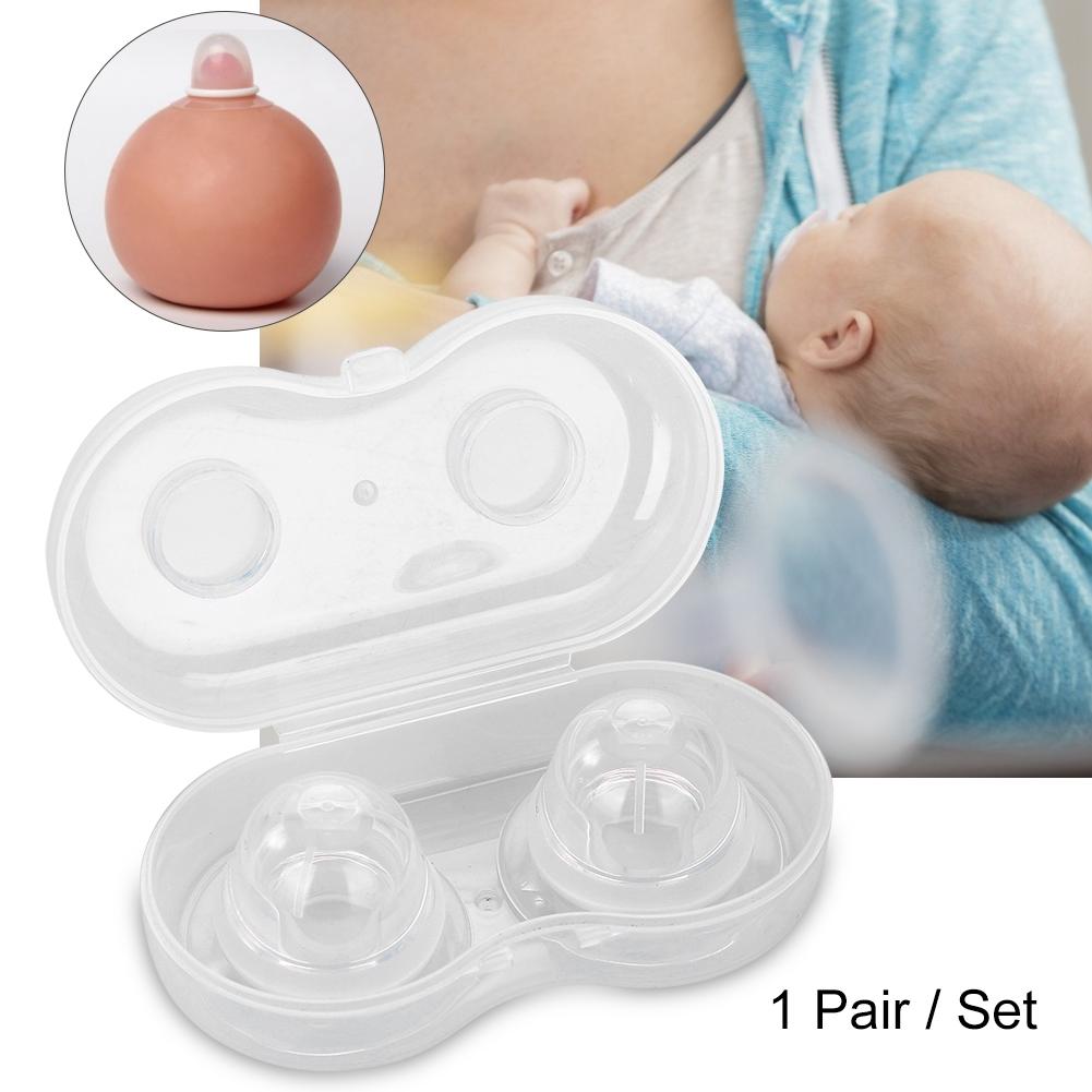 1 Ζεύγος Σετ Σιλικόνης Διορθωτές Θηλών Ελκυστήρες Θηλών για Επίπεδες Αντεστραμμένες Θηλές Βοήθημα Θηλασμού