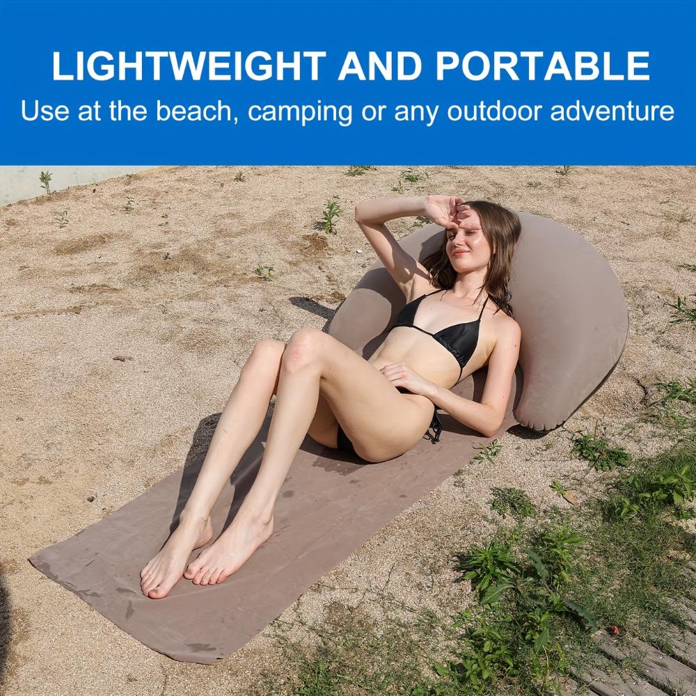 1Pcs Outdoor Camping Foldable Inflatable Beach Mat Compact Convenient And Simple Camping Outdoor Mats Suitable For Beach Parties