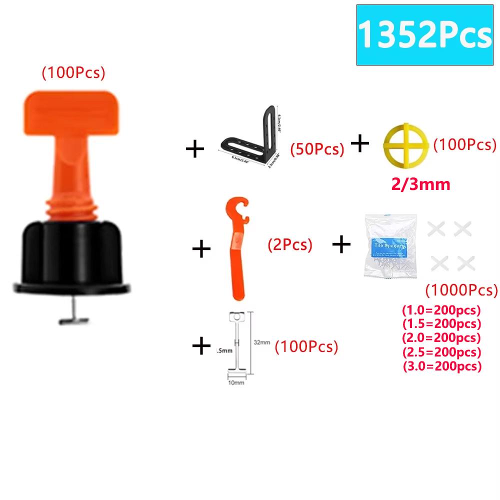 50–1353 Stück Bodenfliesen-Nivelliersystem-Clips Leveler Adjuster Bauwerkzeug-Set Fliesenwandverlegung Manuelle Werkzeuge Locator Spacer