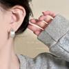 Korean Matte Frosted Round Ball Earrings: High-End Niche Design Women's Ear Studs