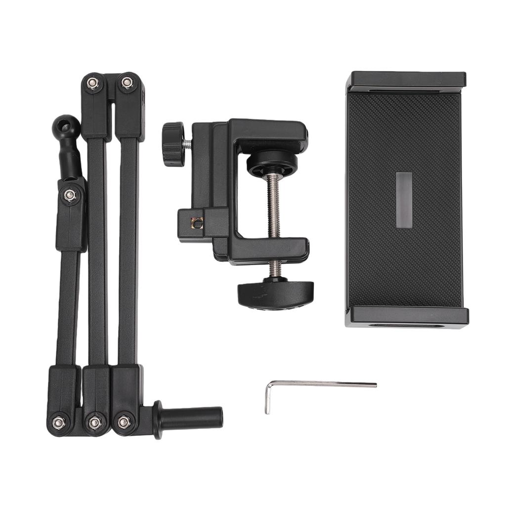 Rotatable Tablet Holder Stand Desktop Multi Angle Phone Clamp Mount for 4.7in 13in Devices Live Streaming