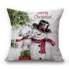 Decorazione di Natale Pupazzo di Neve Orso Carino Arte di Natale Cuscino da Divano Accogliente Federa Quadrata Cotone Lino Copricuscino per Sedile Auto