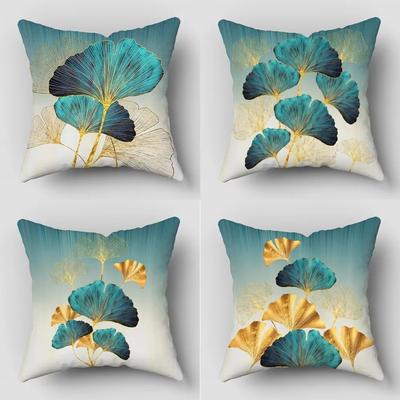 Ginkgo Leaf Pattern Decorative Pillow Cover Pattern Cushion Cover Suitable For Sofa Bedroom Car Pillow Cover