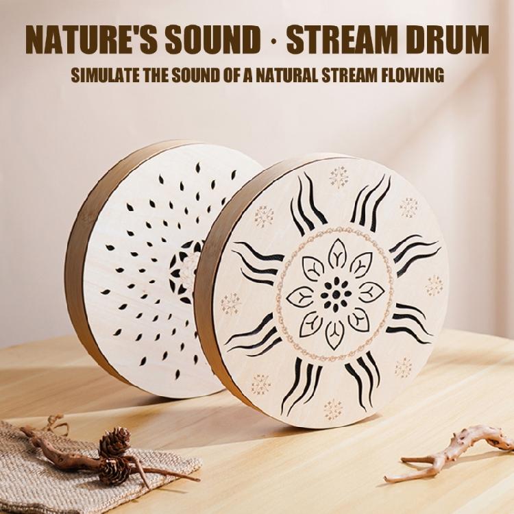 Soothing Water Sound Effect Drum Outdoor Percussion Instrument Sound Simulator for Garden and Meditation Session