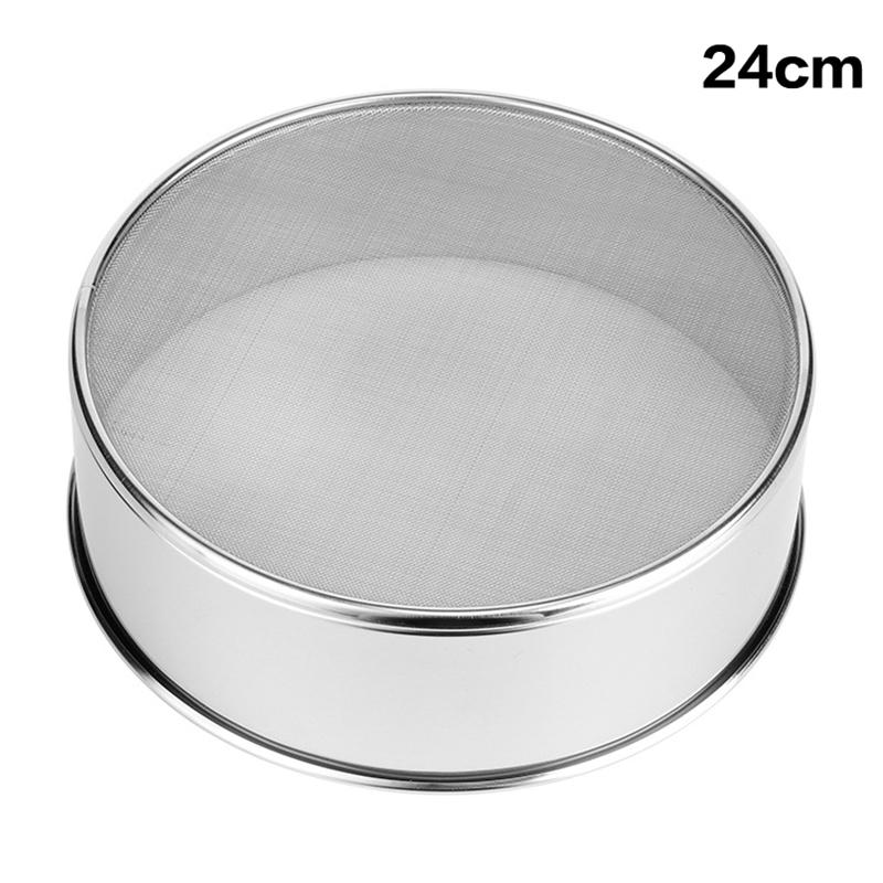 

Сито для рисовой муки из нержавеющей стали 304, 14 меш, утолщенное, инструменты для выпечки с кунжутом, для просеивания ультратонкой муки, кухонные аксессуары для торта 24cm